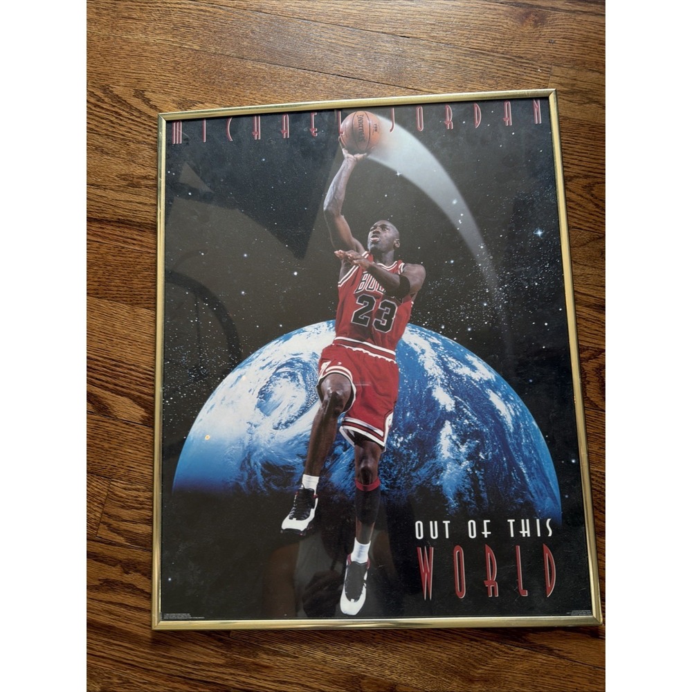 RARE MICHAEL JORDAN OUT OF THIS WORLD NBA 1995  VINTAGE ORIG COSTACOS POSTER